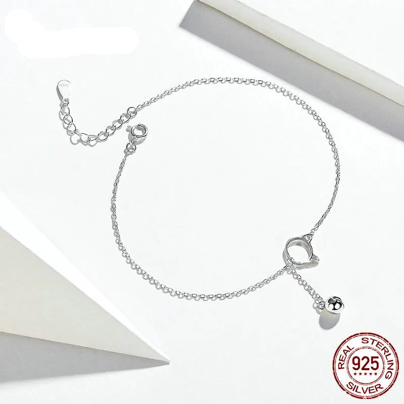 Silver Catbell Anklet