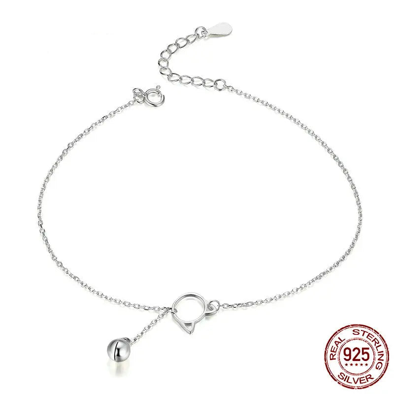 Silver Catbell Anklet