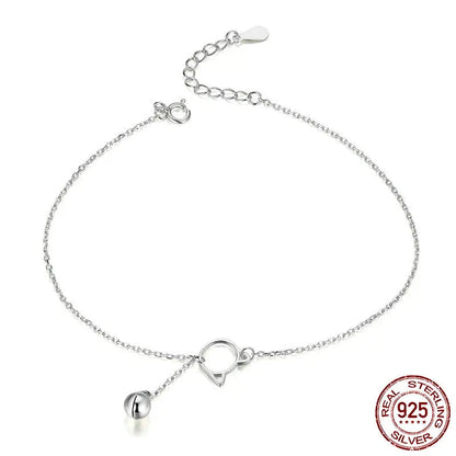 Silver Catbell Anklet