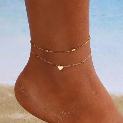 Butterfly & Heart Anklet Set