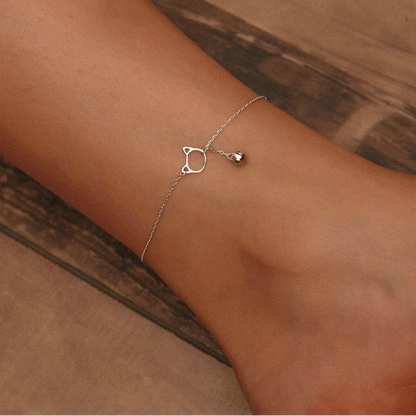 Silver Catbell Anklet