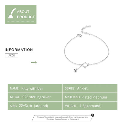 Silver Catbell Anklet