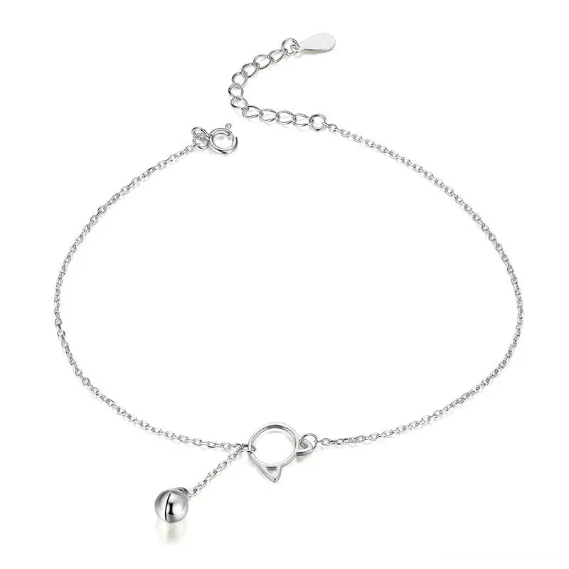 Silver Catbell Anklet