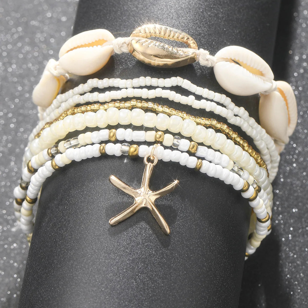 Boho Starfish Anklet Set