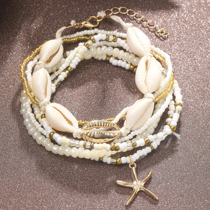 Boho Starfish Anklet Set